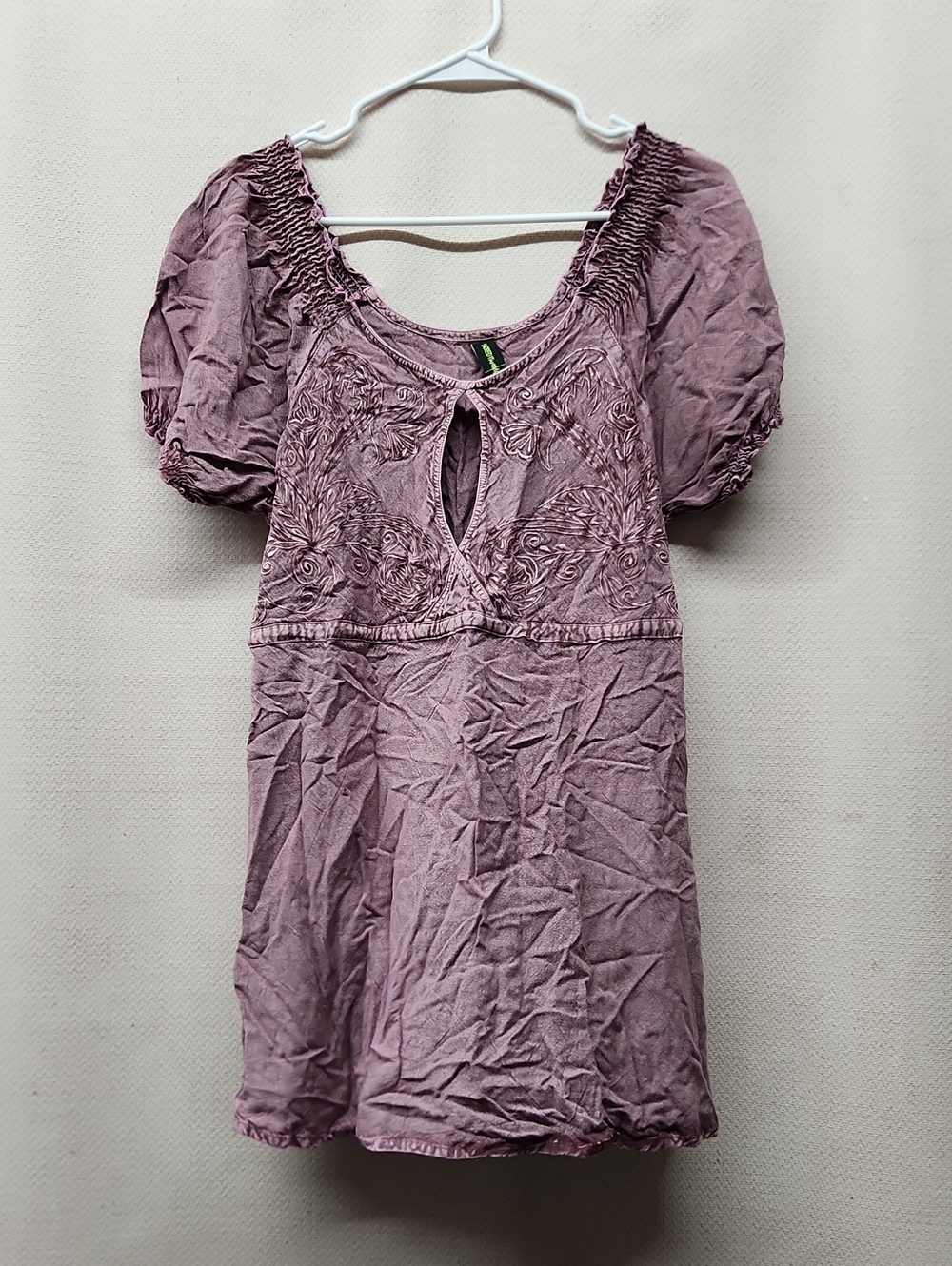 Sacred Threads Mauve Embroidered Peasant Tunic